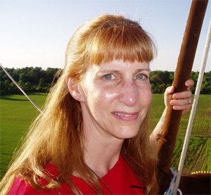 Celia on the balloon ride with Barb